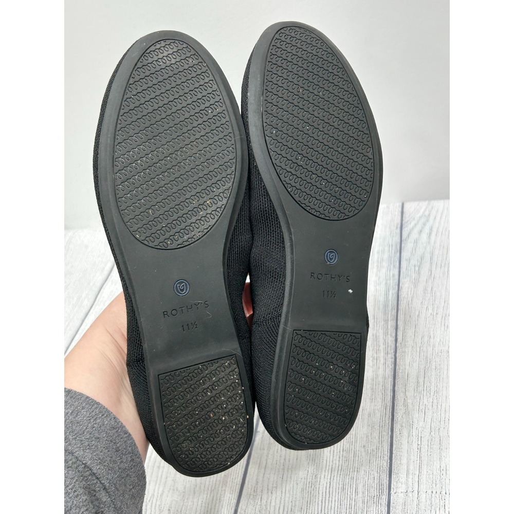 Rothy's Flats Womens 11.5 Black Knit Slip On Comfort Balletcore Minimal - Picture 9 of 10